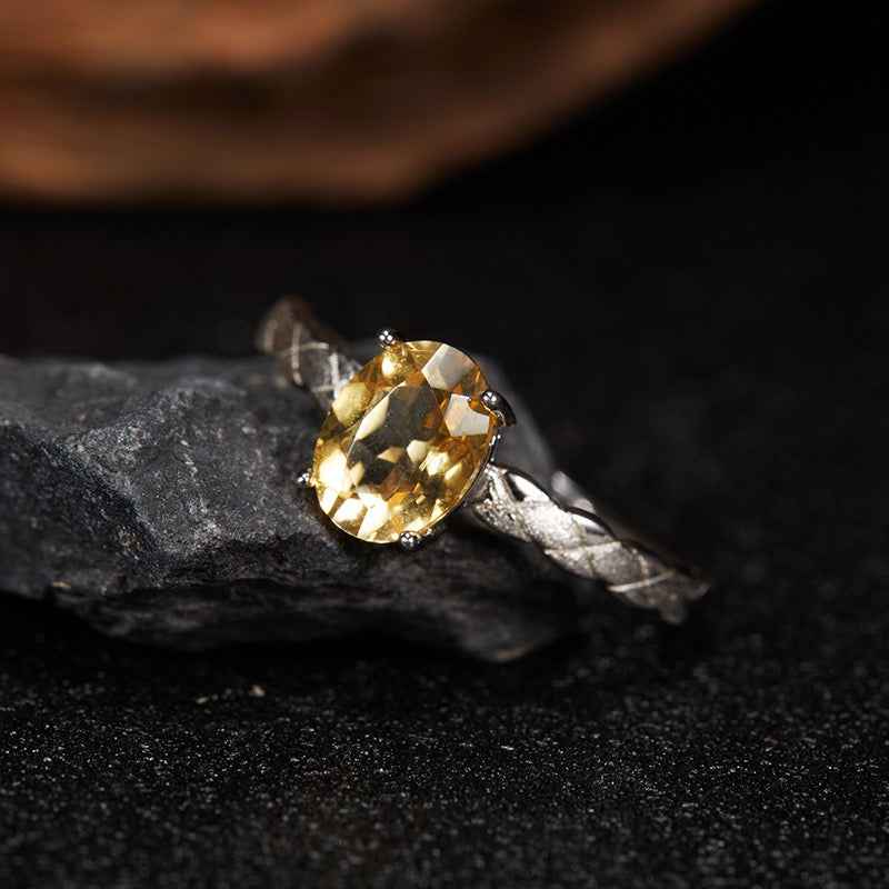 S925 Silver Citrine Ring – Wealth&Abundance