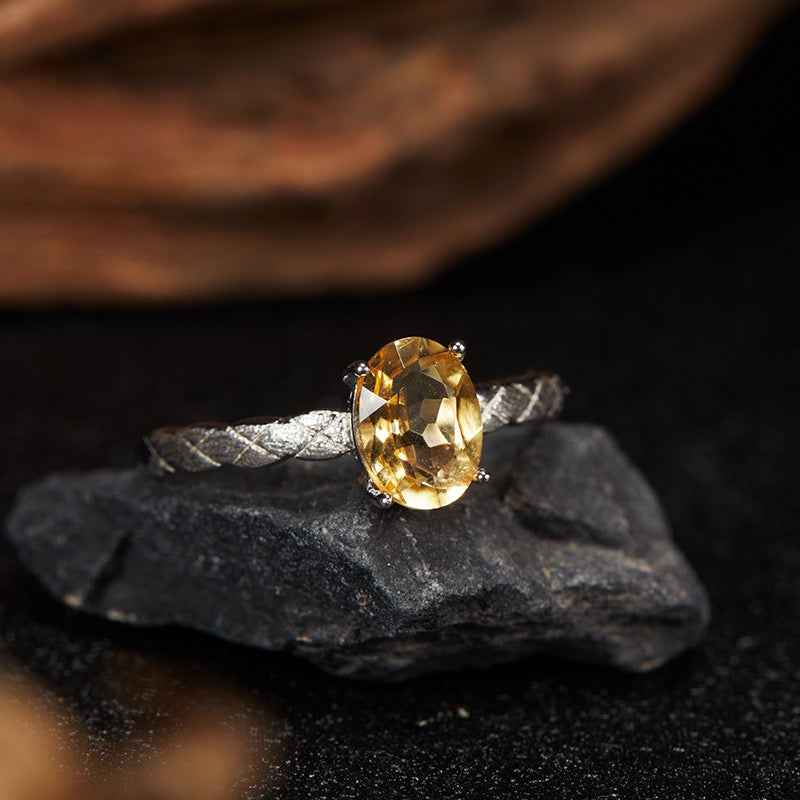 S925 Silver Citrine Ring – Wealth&Abundance