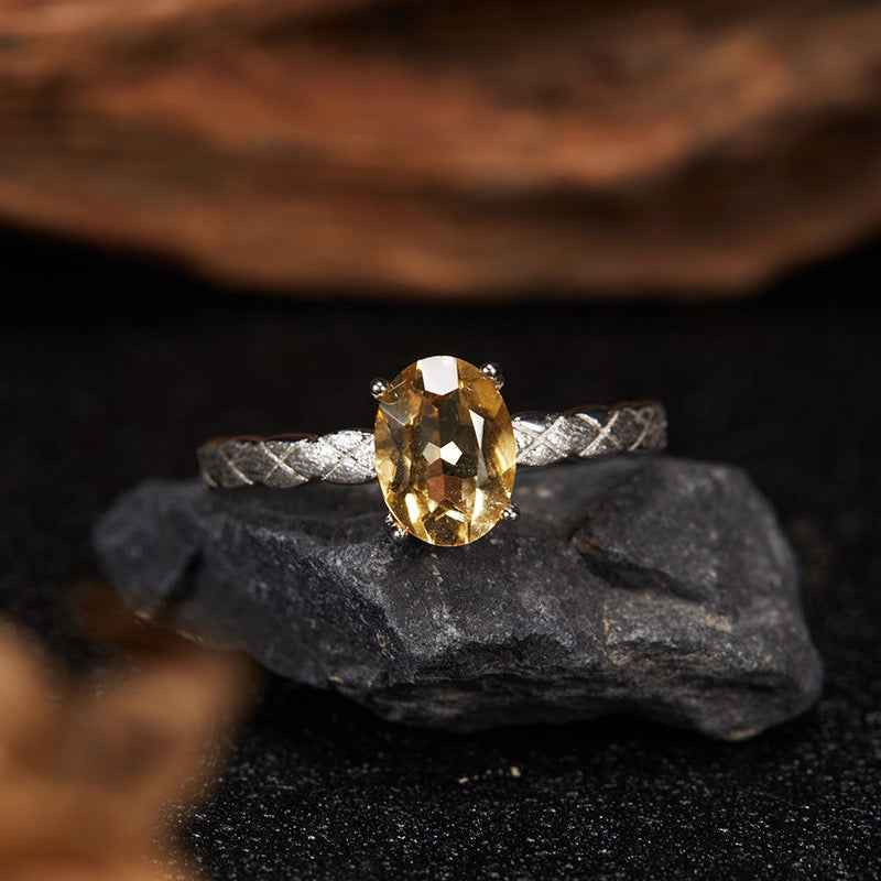 S925 Silver Citrine Ring – Wealth&Abundance