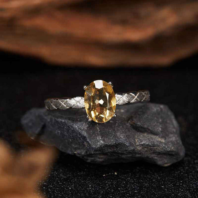 S925 Silver Citrine Ring – Wealth&Abundance