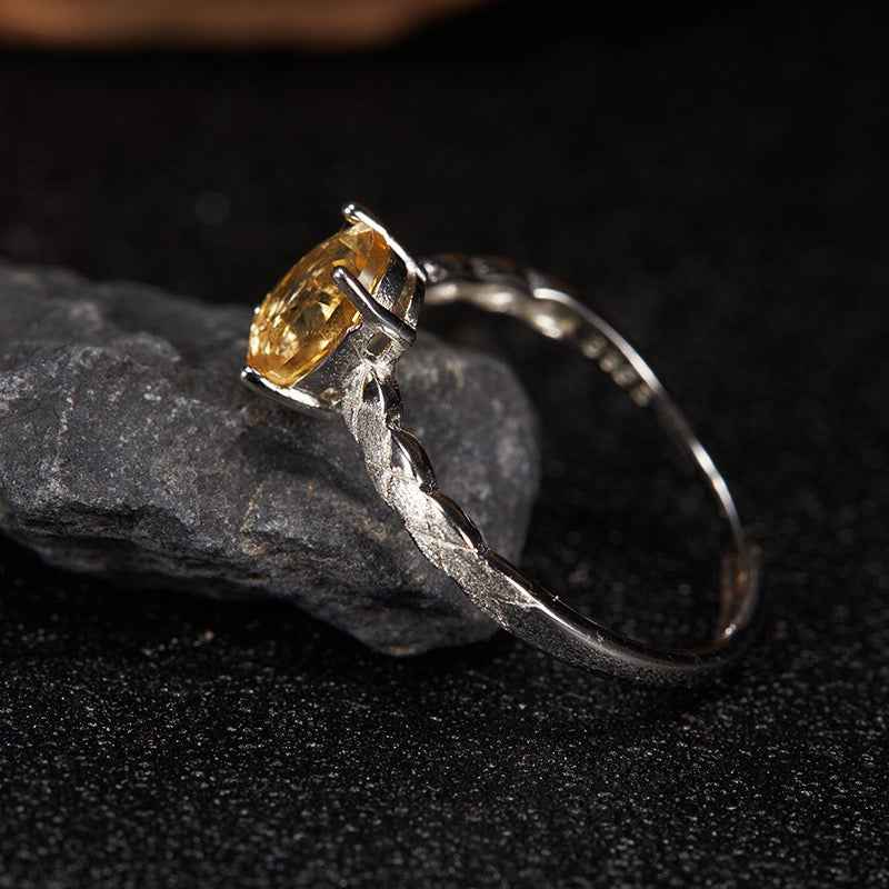 S925 Silver Citrine Ring – Wealth&Abundance
