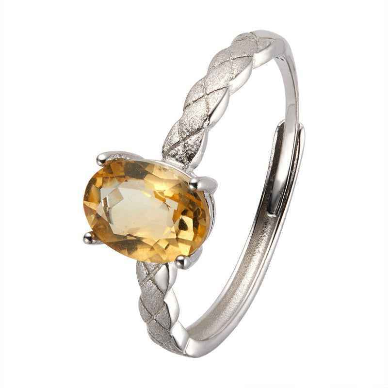 S925 Silver Citrine Ring – Wealth&Abundance