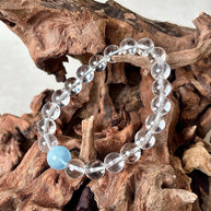 Clear Quartz x Aquamarine Bracelet|Clarity & Calm(6~10mm)