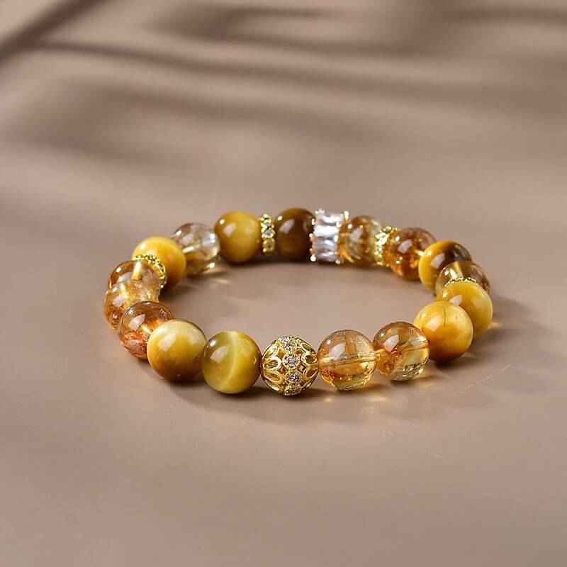 Grounded Abundance | Golden Tiger’s Eye & Rutilated Quartz Bracelet (10mm)