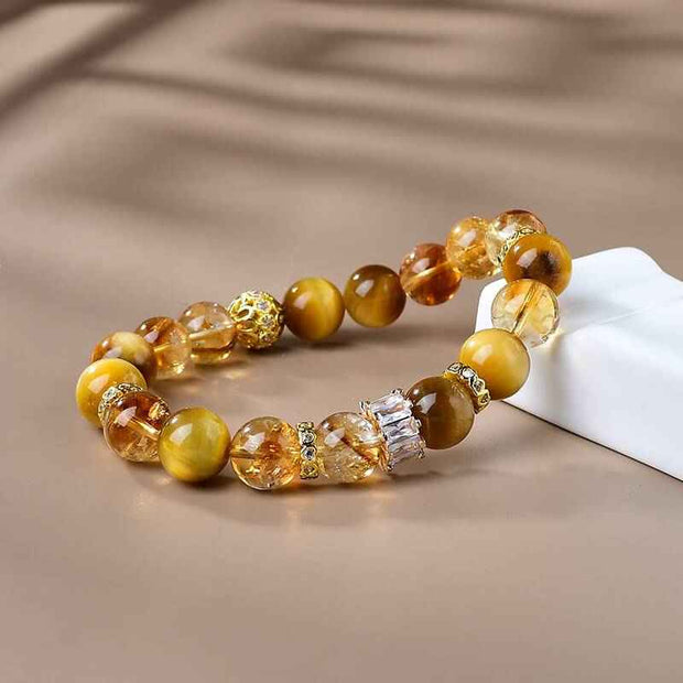 Grounded Abundance | Golden Tiger’s Eye & Rutilated Quartz Bracelet (10mm)
