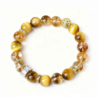 Grounded Abundance | Golden Tiger’s Eye & Rutilated Quartz Bracelet (10mm)