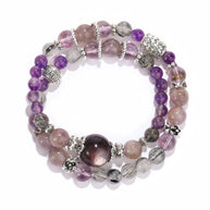 Double Layer Super Amethyst Bracelet – Protection & Spiritual Growth(7mm) - MOONQUIET