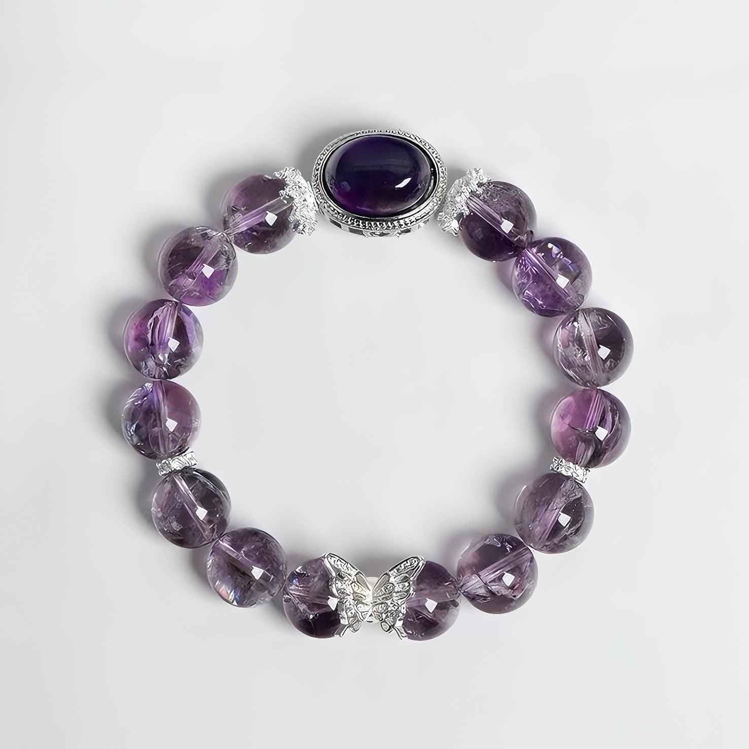 Spiritual Growth Crystal | Ascension Amethyst Bracelet Wisdom & Transformation(12mm)
