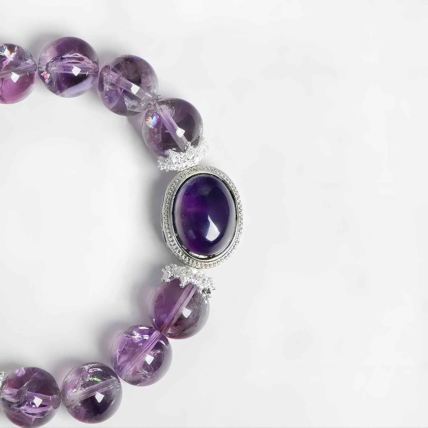 Spiritual Growth Crystal | Ascension Amethyst Bracelet Wisdom & Transformation(12mm)