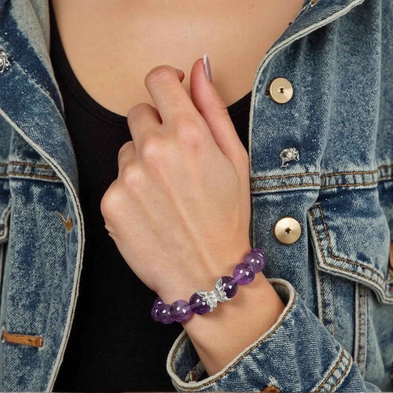 [Designer Edition] Kristall für spirituelles Wachstum | Ascension Amethyst Armband Weisheit &amp; Transformation (12mm)