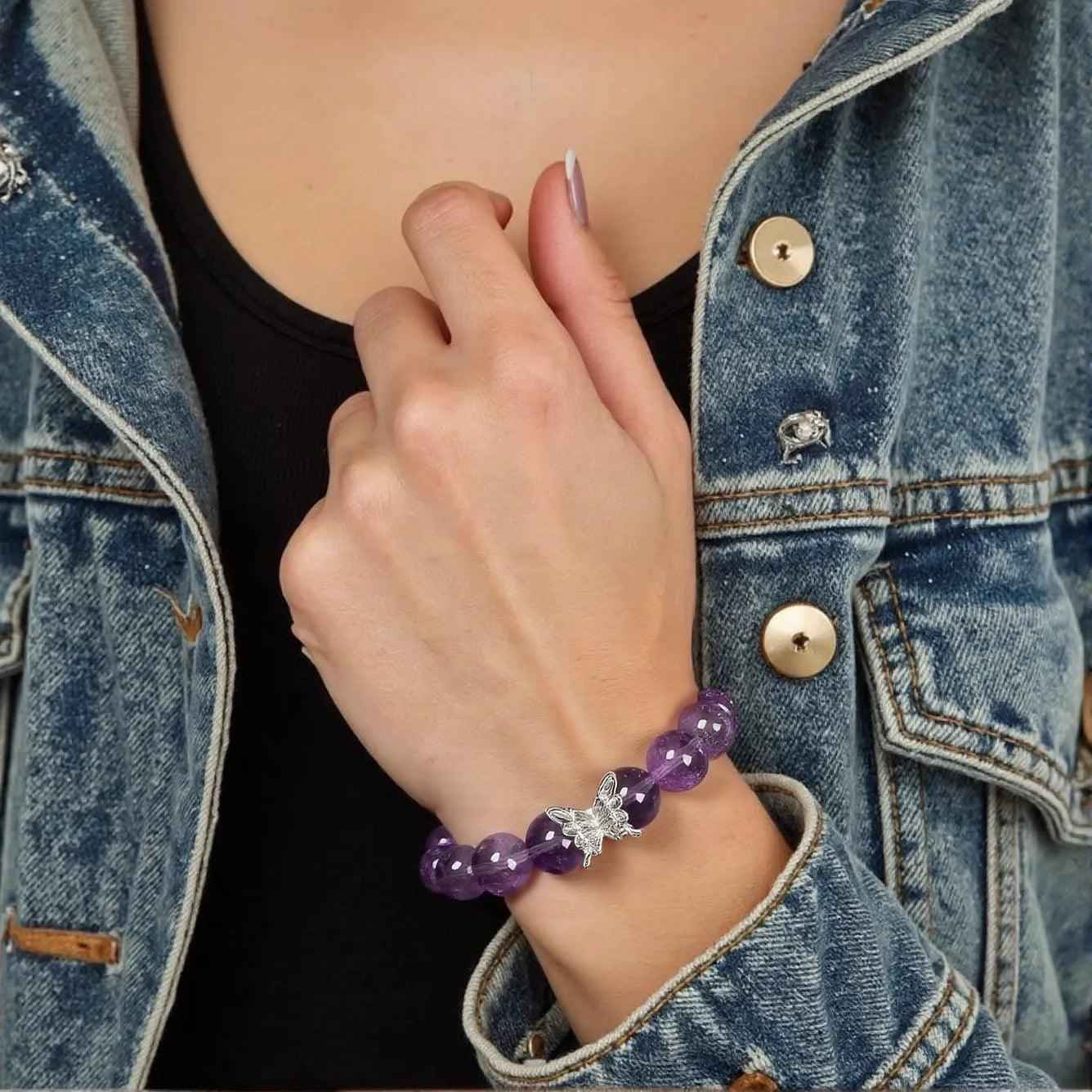 Spiritual Growth Crystal | Ascension Amethyst Bracelet Wisdom & Transformation(12mm)
