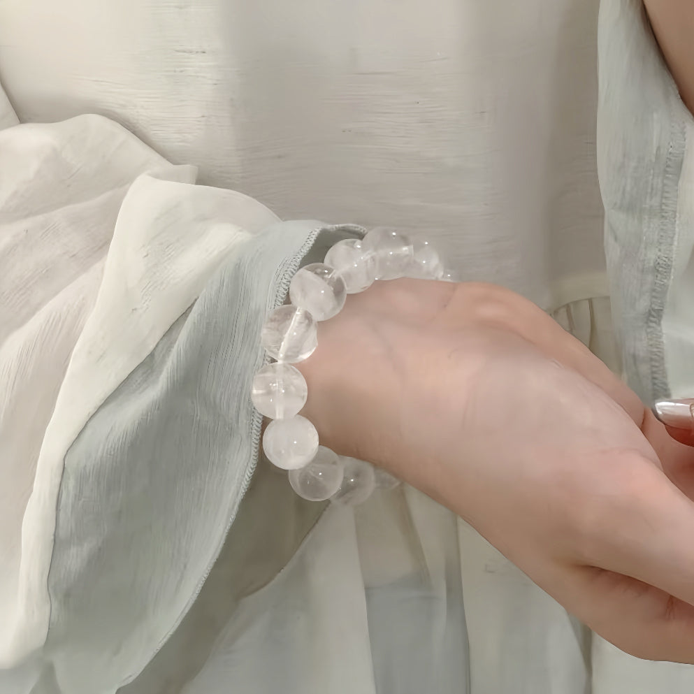 Weißes Phantomquarz-Armband | Klarheit, Schutz und spirituelles Erwachen (8 mm)