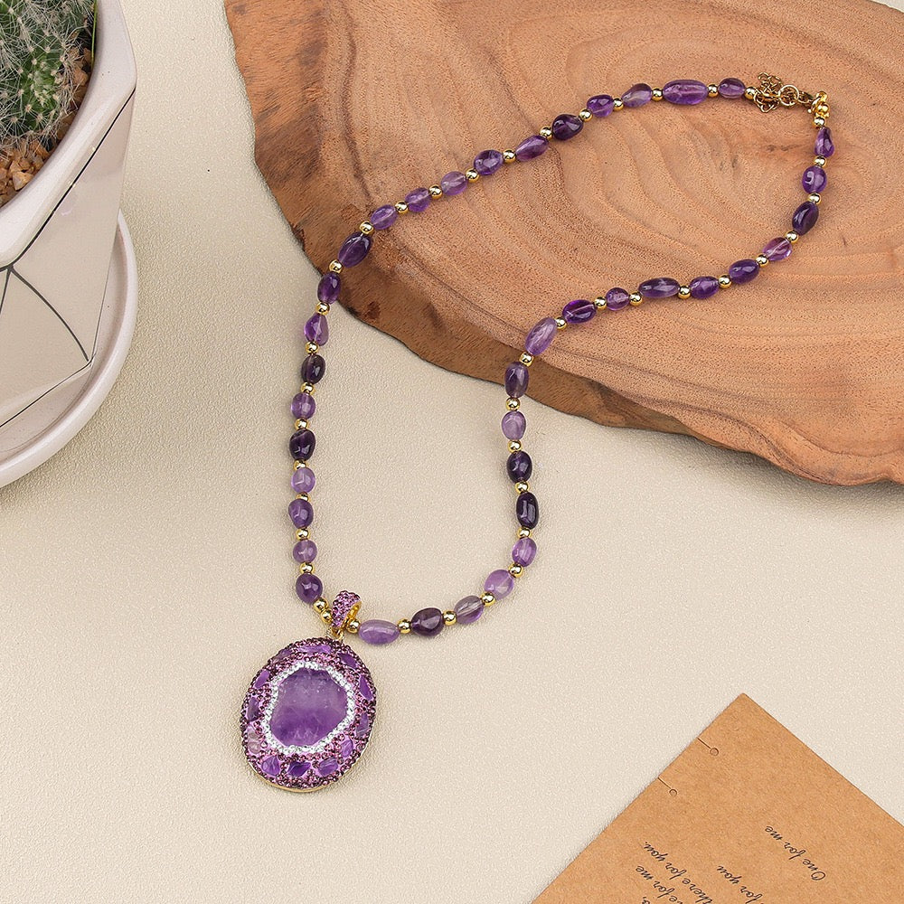 Natürliche Amethyst-Energiekette | Spiritueller Schutzschild und innerer Frieden