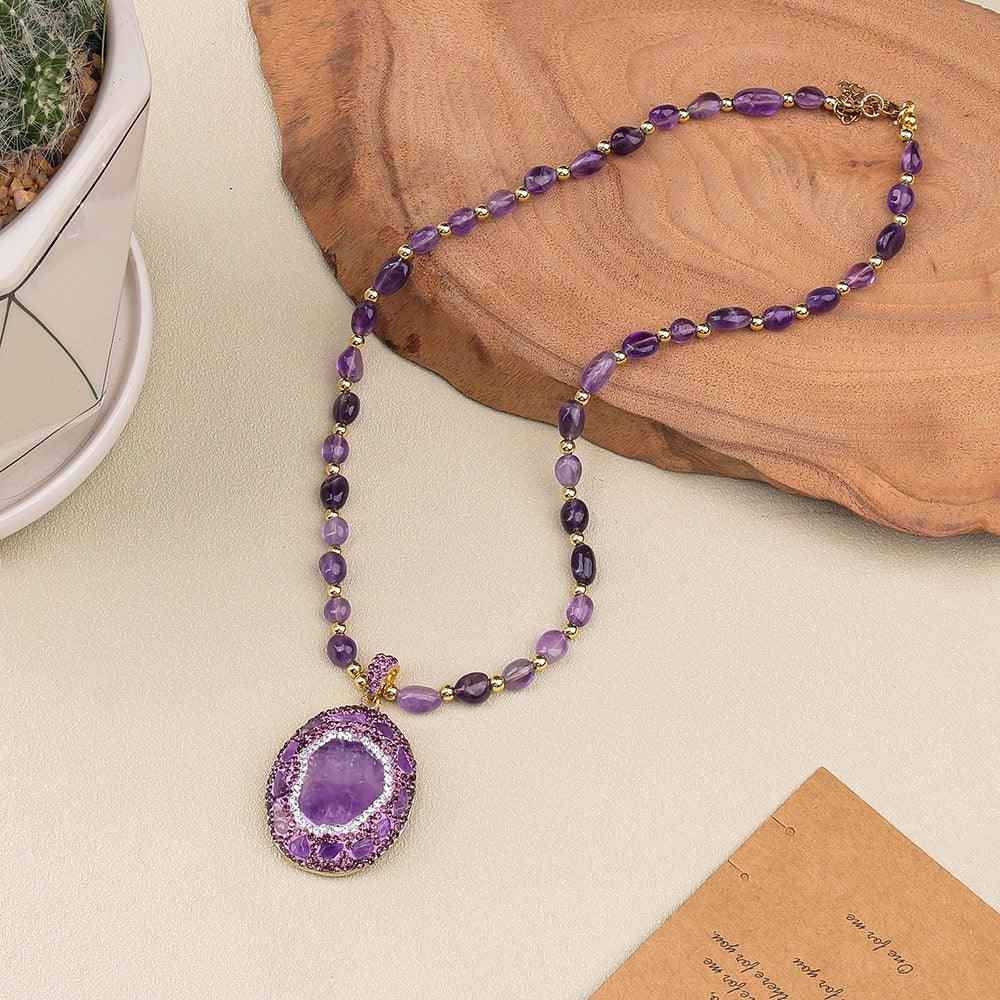 Natural Amethyst Energy Necklace | Spiritual Shield & Inner Peace