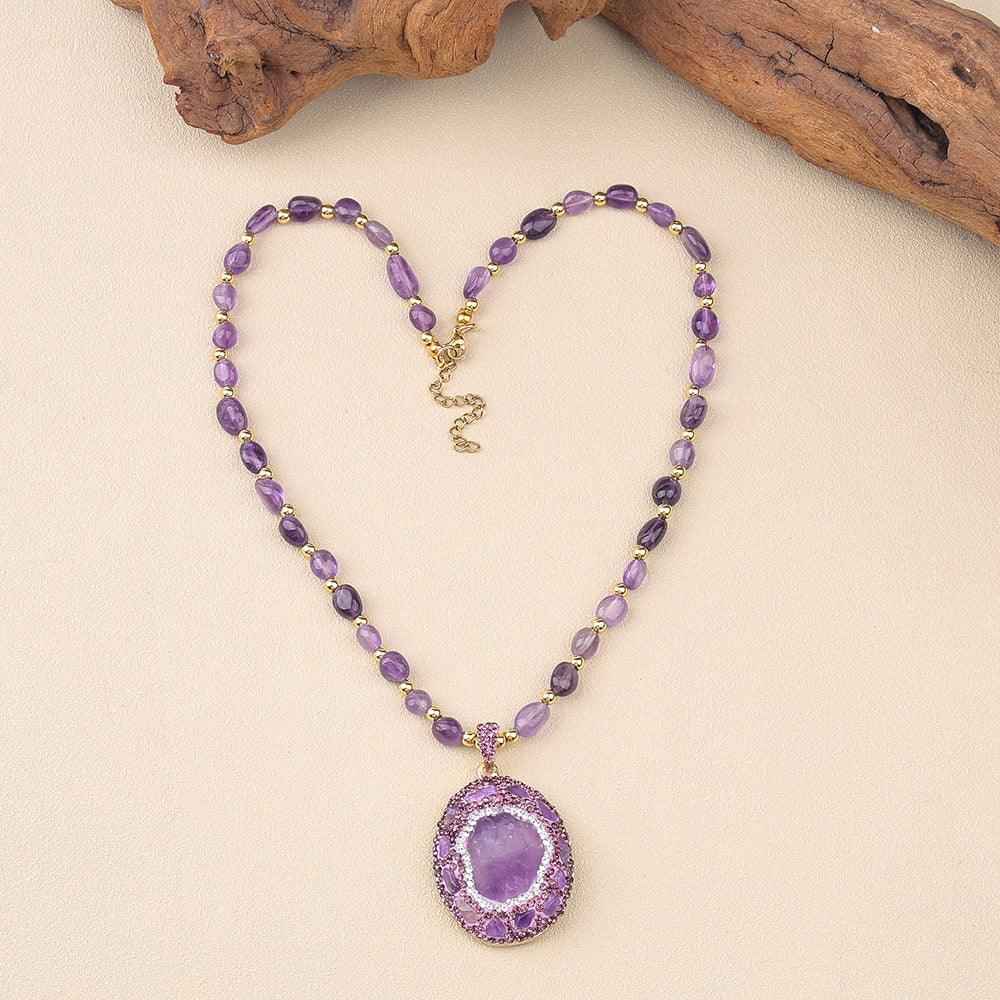 Natural Amethyst Energy Necklace | Spiritual Shield & Inner Peace