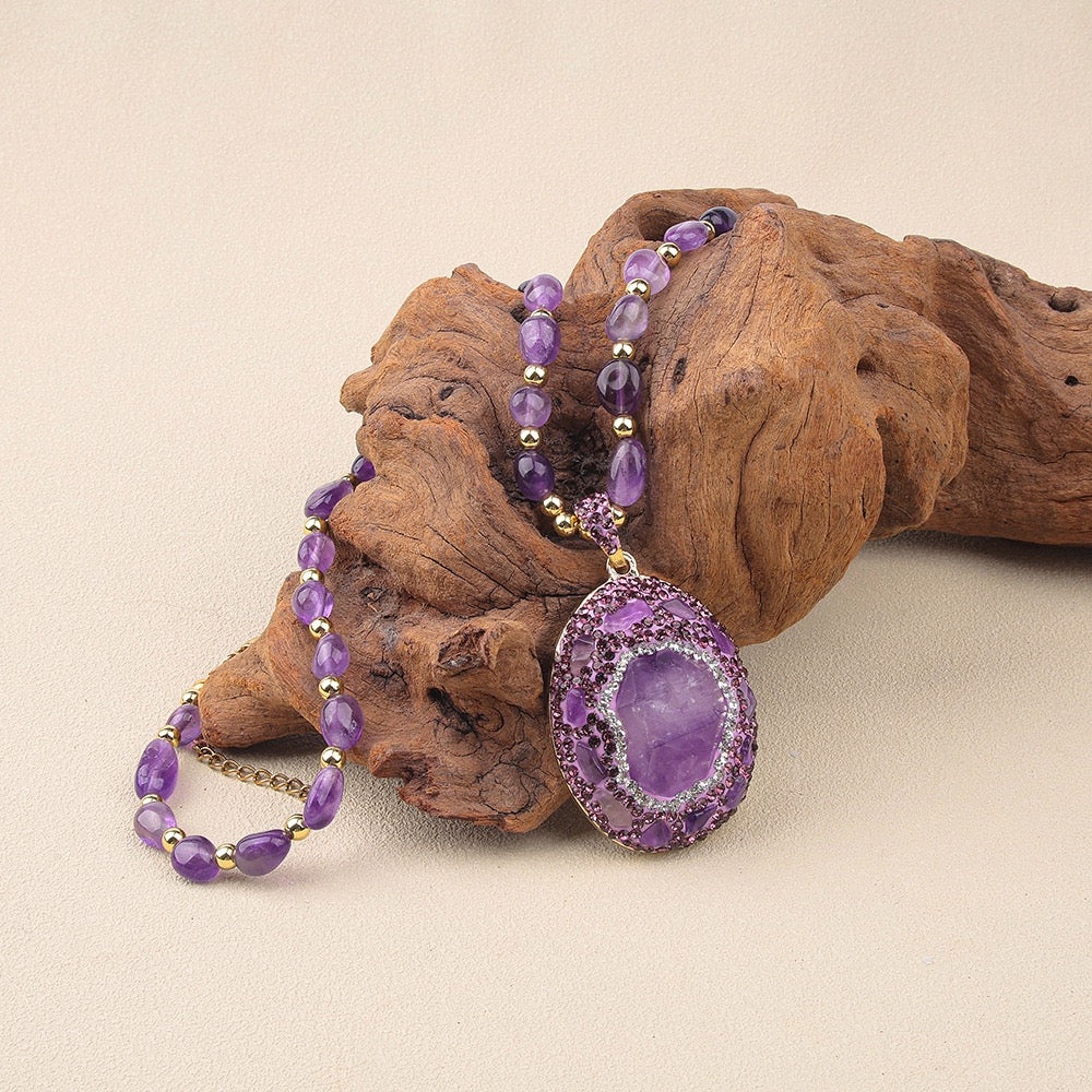 Natürliche Amethyst-Energiekette | Spiritueller Schutzschild und innerer Frieden