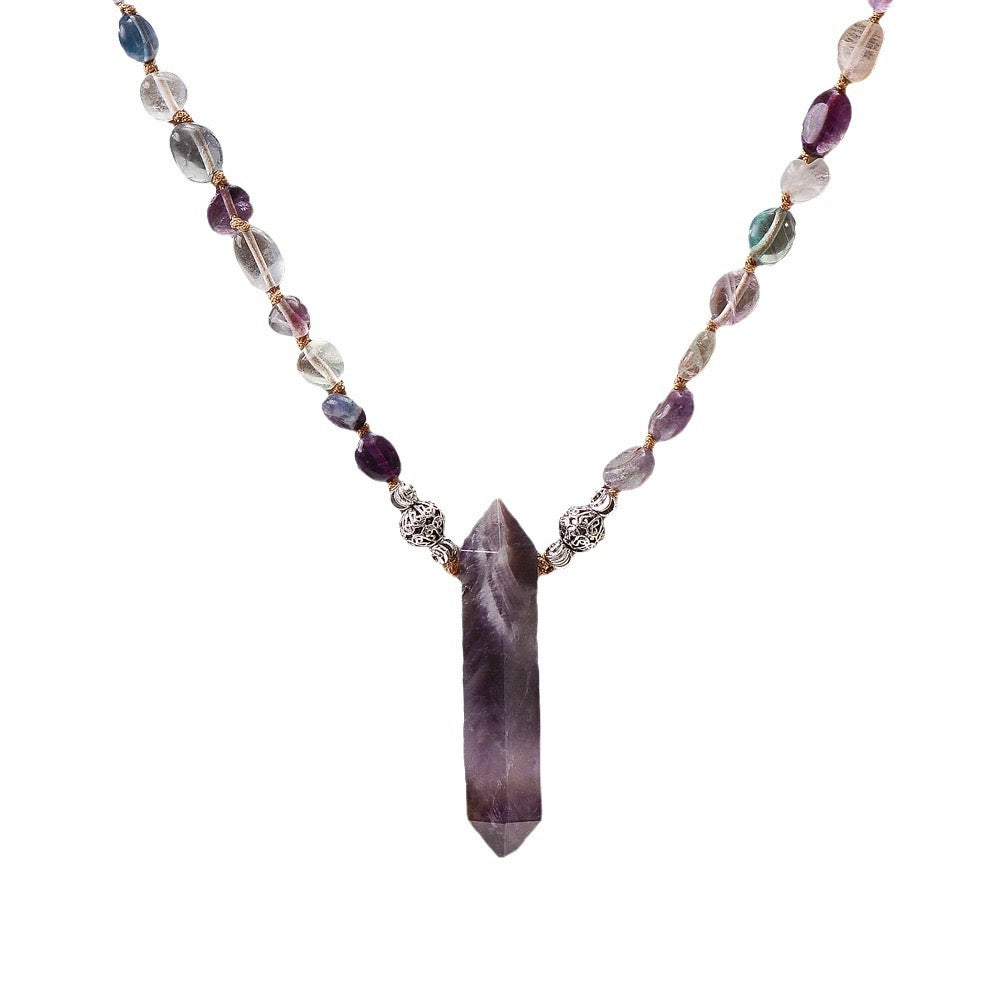 Natürliche Amethyst-Spitzenkette | Intuition &amp; Balance