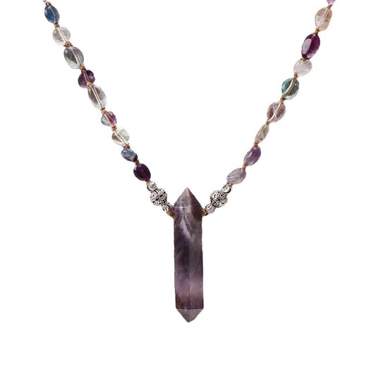 Natürliche Amethyst-Spitzenkette | Intuition &amp; Balance