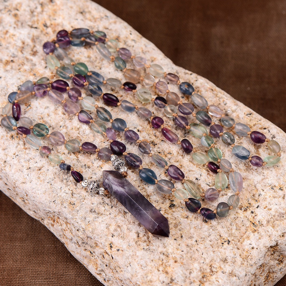 Natürliche Amethyst-Spitzenkette | Intuition &amp; Balance
