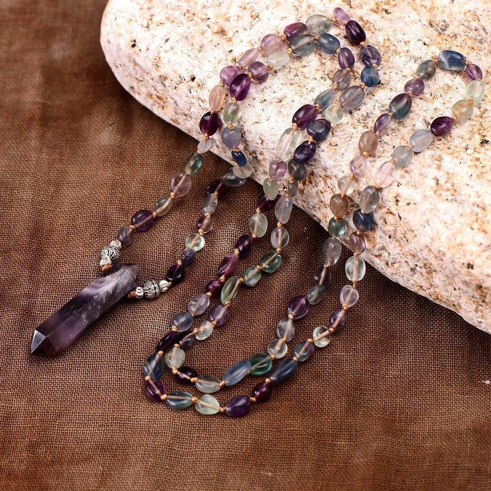 Natürliche Amethyst-Spitzenkette | Intuition &amp; Balance