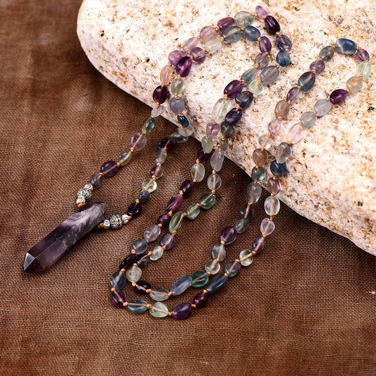 Natürliche Amethyst-Spitzenkette | Intuition &amp; Balance