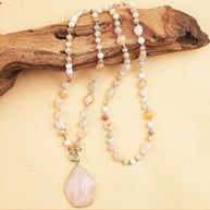 Rose Quartz Heart Necklace | Love, Healing & Inner Peace - MOONQUIET