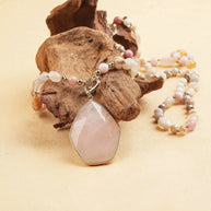 Rose Quartz Heart Necklace | Love, Healing & Inner Peace - MOONQUIET