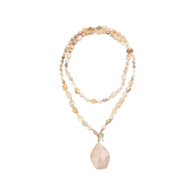 Rose Quartz Heart Necklace | Love, Healing & Inner Peace - MOONQUIET