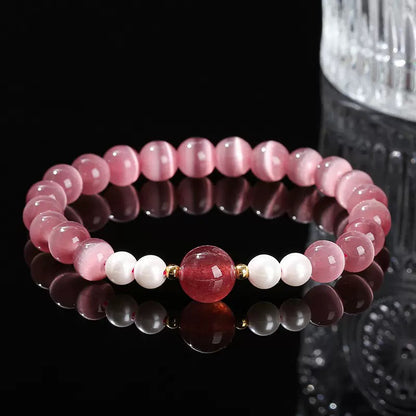 [Designer Edition] Love &amp; Self Armband｜Katzenauge x Erdbeerquarz (8mm)