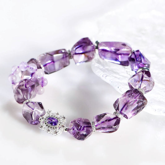 Faceted Amethyst Bracelet｜Clarity & Intuition (11.9mm)