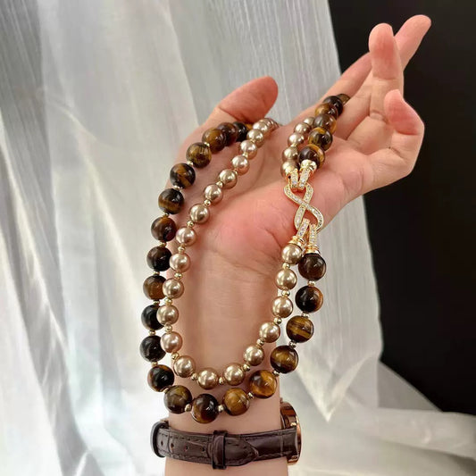 Tiger’s Eye Power Necklace｜Confidence & Focus（8+10mm）
