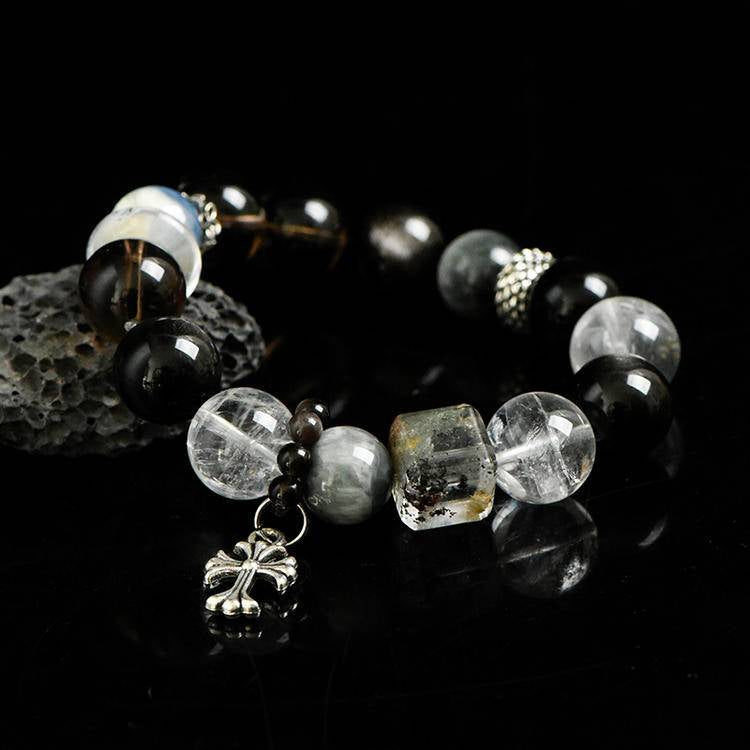 Energy Protection Bracelet | Phantom Quartz, Smoky Quartz(12.5-14.5mm)