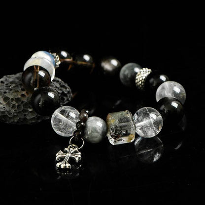 Energy Protection Bracelet | Phantom Quartz, Smoky Quartz(12.5-14.5mm)