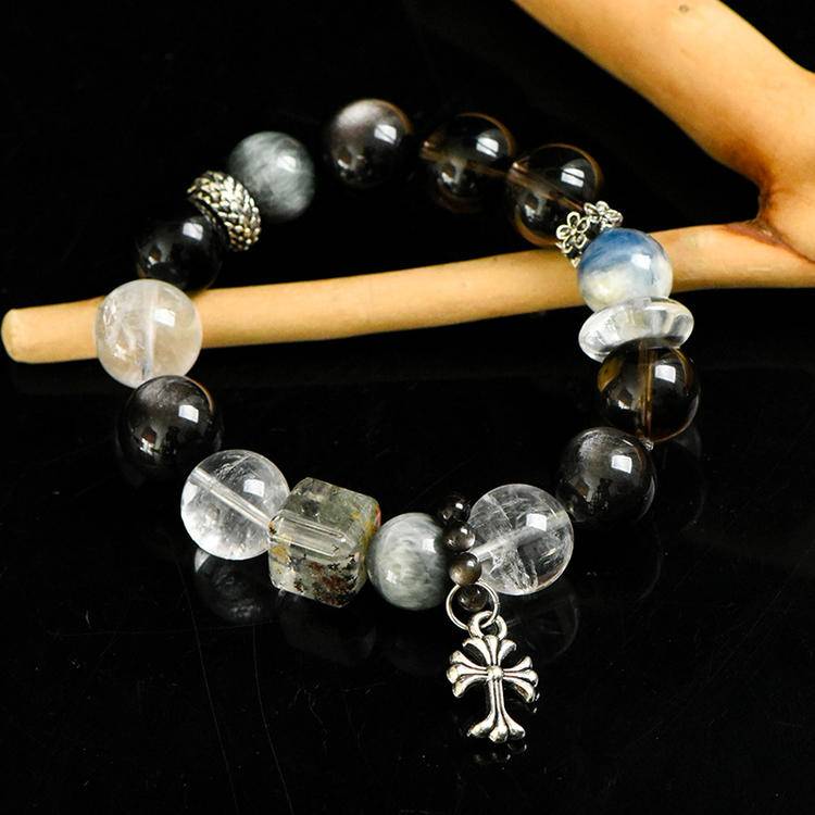 Energy Protection Bracelet | Phantom Quartz, Smoky Quartz(12.5-14.5mm)