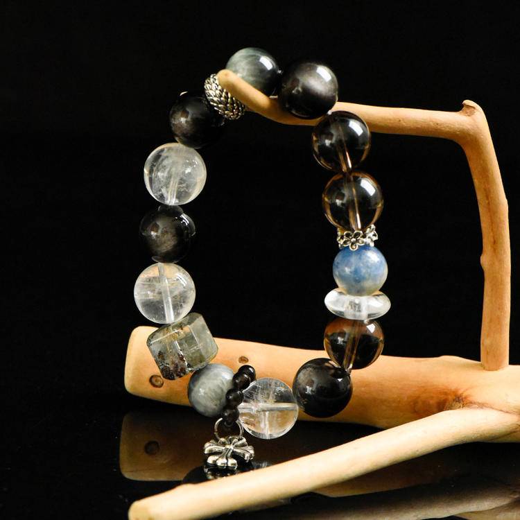 Energy Protection Bracelet | Phantom Quartz, Smoky Quartz(12.5-14.5mm)