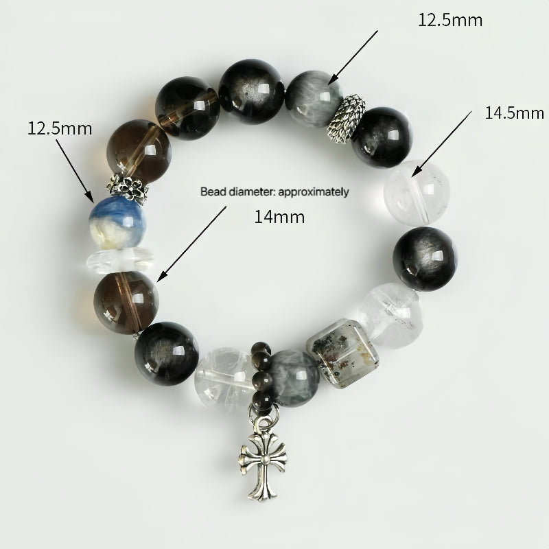 Energy Protection Bracelet | Phantom Quartz, Smoky Quartz(12.5-14.5mm)