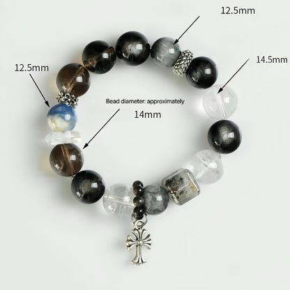 Energy Protection Bracelet | Phantom Quartz, Smoky Quartz(12.5-14.5mm)