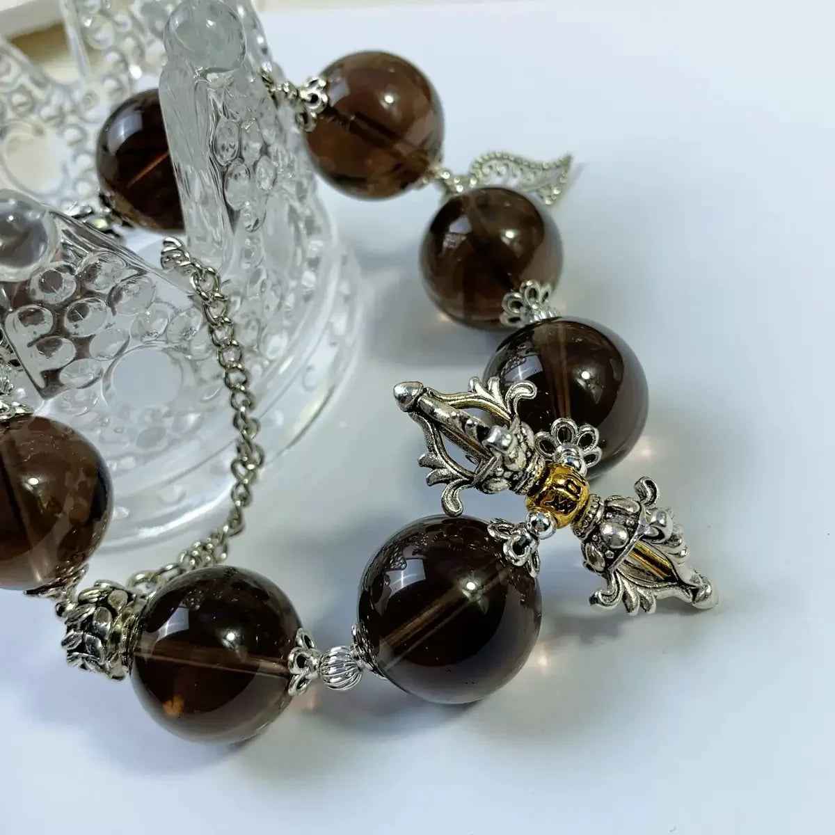 Health Energy Crystal | Smoky Quartz Bracelet Stability & Protection(18mm)