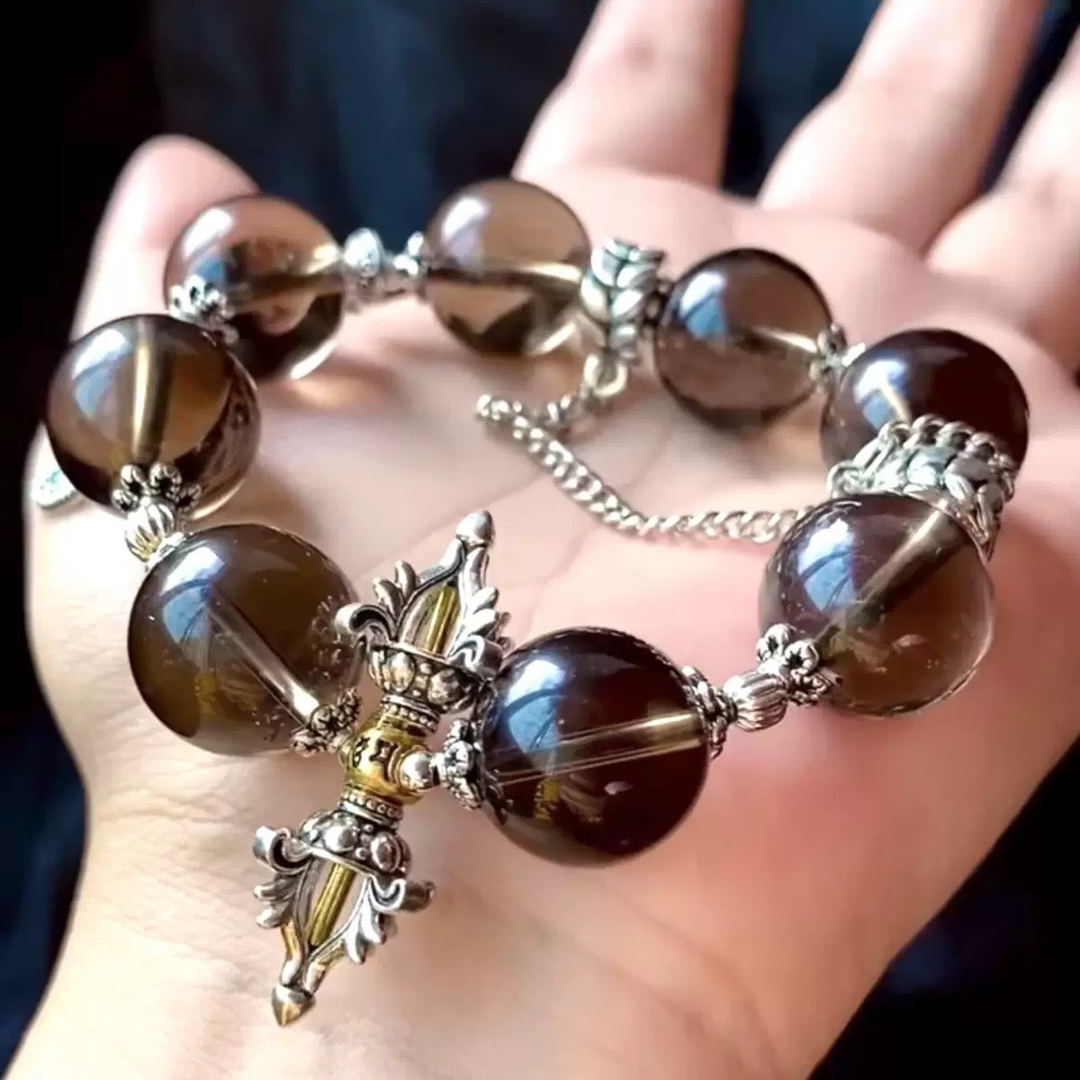 [Designer Edition] Gesundheitsenergiekristall | Rauchquarzarmband Stabilität &amp; Schutz (18,5mm)