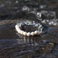 Clear Quartz & Freshwater Pearl Bracelet