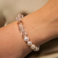 Clear Quartz & Freshwater Pearl Bracelet