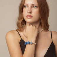 Lapis Lazuli & Freshwater Pearl Bracelet | Wisdom & Calm