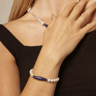 Afghan Lapis Lazuli & Freshwater Pearl Bracelet | Clarity & Grace
