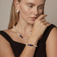 Afghan Lapis Lazuli & Freshwater Pearl Bracelet | Clarity & Grace