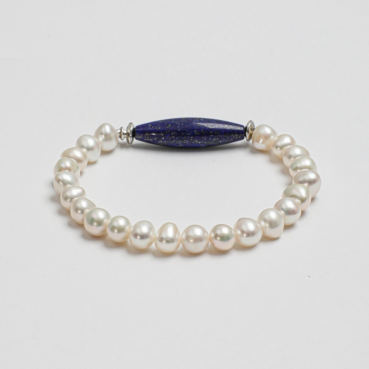 Afghan Lapis Lazuli & Freshwater Pearl Bracelet | Clarity & Grace