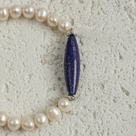 Afghan Lapis Lazuli & Freshwater Pearl Bracelet | Clarity & Grace