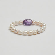 Amethyst & Freshwater Pearl Bracelet | Intuition & Inner Peace