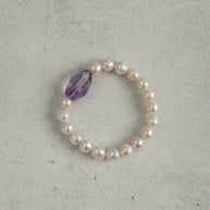 Amethyst & Freshwater Pearl Bracelet | Intuition & Inner Peace