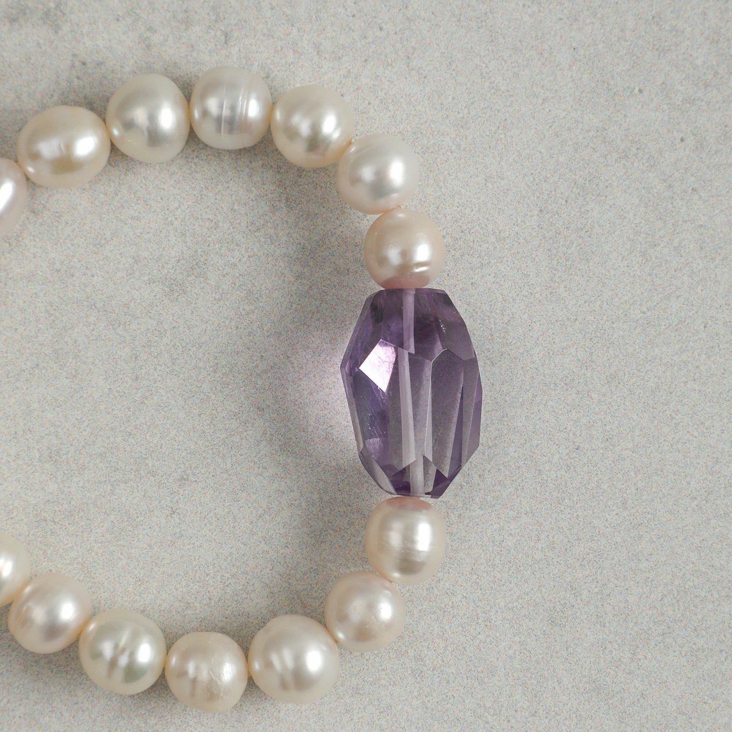 Amethyst & Freshwater Pearl Bracelet | Intuition & Inner Peace