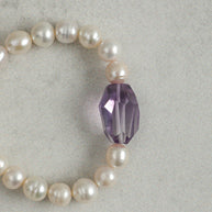 Amethyst & Freshwater Pearl Bracelet | Intuition & Inner Peace